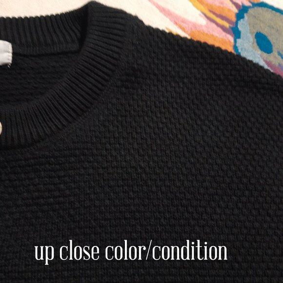 Free People Hailee Waffle Knit Set Sz Medium Black PREOWNED - Picture 5 of 6